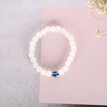 Unisex evil eye crystal elasticated braclet 1