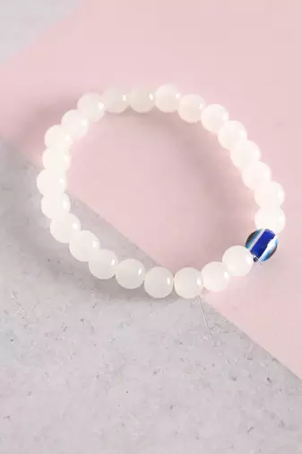 Unisex evil eye crystal elasticated braclet
