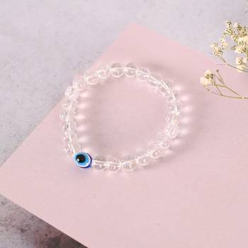Unisex transparent beaded elasticated bracelet 3