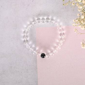 Unisex transparent beaded elasticated bracelet 1
