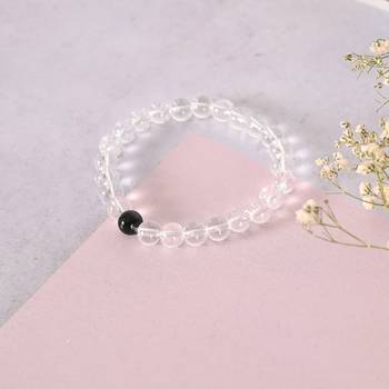 Unisex transparent beaded elasticated bracelet 2