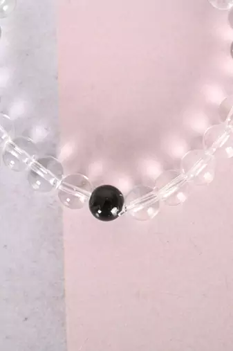 Unisex transparent beaded elasticated bracelet