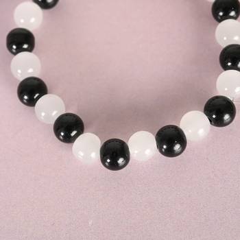 Unisex white marble crystal beaded elasticated bracelet 5