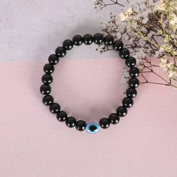 Unisex marble crystal beaded elasticated bracelet 1
