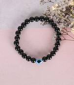 Unisex marble crystal beaded elasticated bracelet