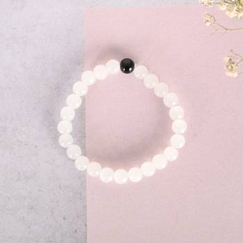 Unisex  white marbel crystal elasticated bracelet 1