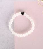 Unisex  white marbel crystal elasticated bracelet