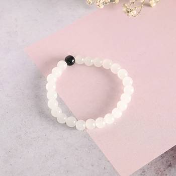 Unisex  white marbel crystal elasticated bracelet 3