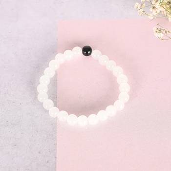 Unisex  white marbel crystal elasticated bracelet 4