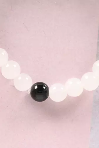 Unisex  white marbel crystal elasticated bracelet