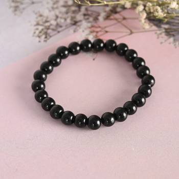 Unisex transparent & white & black marbel crystal elasticated bracelet 2