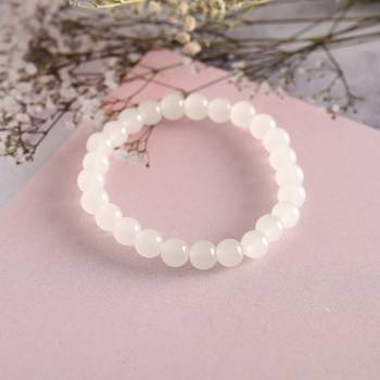 Unisex transparent & white & black marbel crystal elasticated bracelet 3