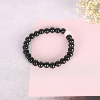 Unisex transparent & white & black marbel crystal elasticated bracelet 3