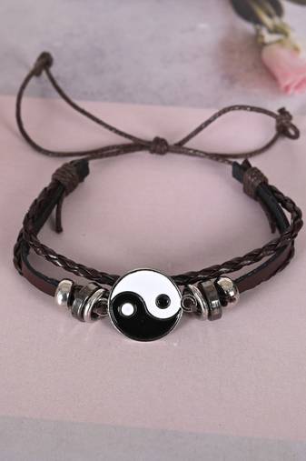 Men leather wraparound bracelet