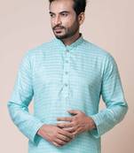Nawaz kurta cotton green line design full sleeve festive & wedding kurta pajama set for men
