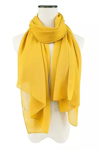 Yellow embroidered georgette islamic kaftans with hijab