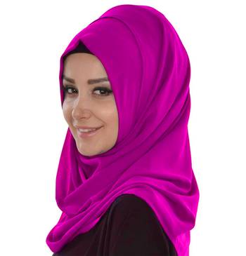 Purple embroidered georgette islamic-kaftans with hijab 2