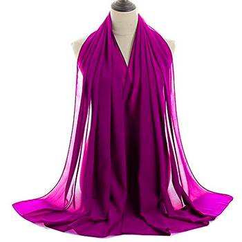 Purple embroidered georgette islamic-kaftans with hijab 4