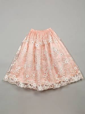 Saka Designs Ethnic Girls Embroidered Mirror Work Peach Lehenga Choli 4