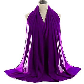 Purple embroidered georgette islamic-kaftans with hijab 5