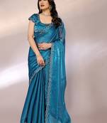   embellished bollywood chiffon saree with blouse piece