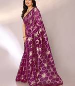 Self design, paisley, woven kanjivaram pure silk, organza saree with blouse piece