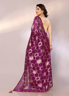 Self design, paisley, woven kanjivaram pure silk, organza saree with blouse piece 2