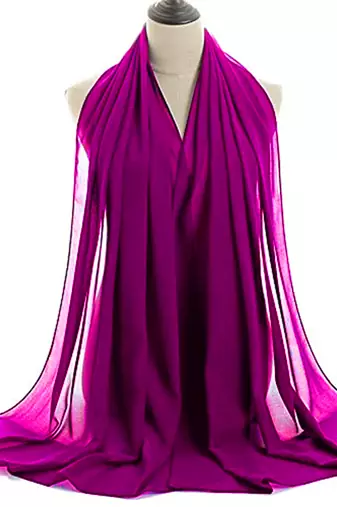 Wine embroidered georgette Islamic kaftans with hijab