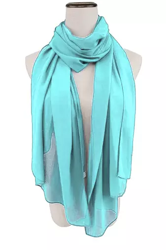 Cyan color Full Sleeves Handmade Moroccan Kaftan with hijab