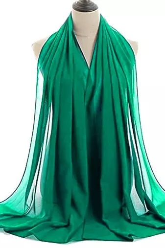 Sea-Green color Full Sleeves Handmade Moroccan Kaftan with hijab