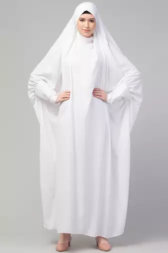 Nazneen Head to toe long cuff ready to wear one pc Jilbab with Naqab