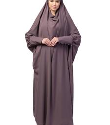 Janab E Aala Long Cuff Jilbab One-Piece Full Sleeve Plum color