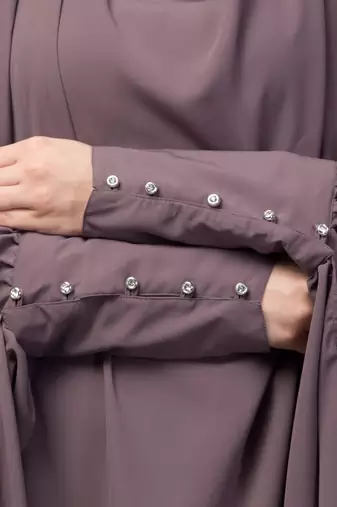 Janab E Aala Long Cuff Jilbab One-Piece Full Sleeve Plum color
