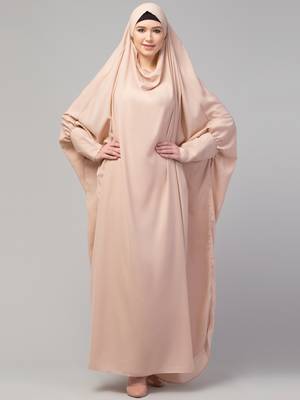 Nazneen Head to toe long cuff ready to wear one pc Jilbab with Naqab/Prayer hijab for umrah and hajj 1