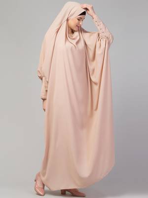 Nazneen Head to toe long cuff ready to wear one pc Jilbab with Naqab/Prayer hijab for umrah and hajj 4