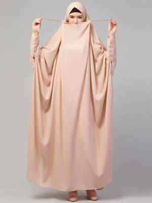 Nazneen Head to toe long cuff ready to wear one pc Jilbab with Naqab/Prayer hijab for umrah and hajj 5
