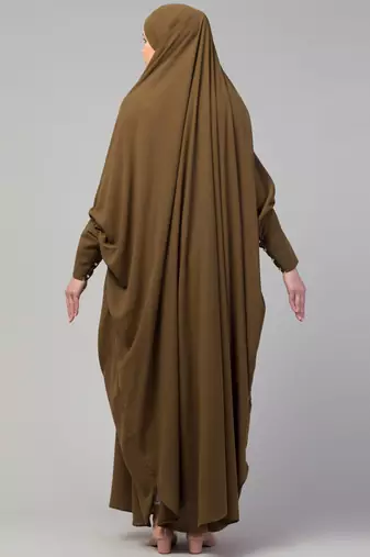 Nazneen Head to toe long cuff ready to wear one pc Jilbab with Naqab/Prayer hijab for umrah and hajj