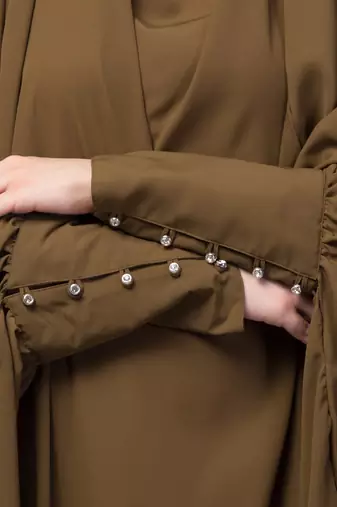 Nazneen Head to toe long cuff ready to wear one pc Jilbab with Naqab/Prayer hijab for umrah and hajj