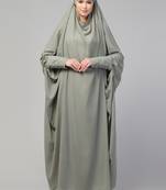 janab e aala one-piece nida jilbab with long cuff in sea green