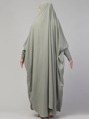 janab e aala one-piece nida jilbab with long cuff in sea green 6