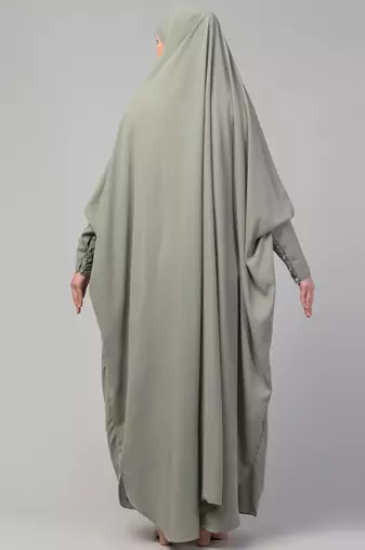 janab e aala one-piece nida jilbab with long cuff in sea green