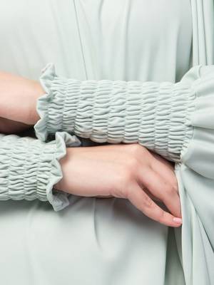 Smoking Sleeve Tie at Back Ready To Wear Instant Full Size knits JiIbab/Naqab Hijab for namaaz hajj and umrah 5