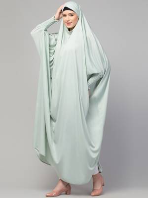 Smoking Sleeve Tie at Back Ready To Wear Instant Full Size knits JiIbab/Naqab Hijab for namaaz hajj and umrah 6