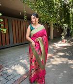 Banarasi Paithani silk blend With Patola Border Saree&Blouse