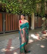Banarasi Paithani silk blend With Patola Border Saree&Blouse