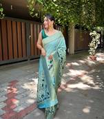 Banarasi Paithani silk blend With Patola Border Saree&Blouse