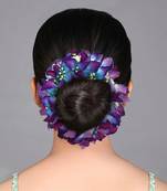 Purple color rose flower gajra for women hair pin