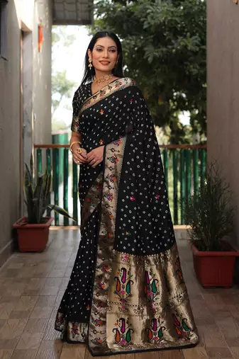Dola Soft Silk Paithani With Bandhej Sarees 