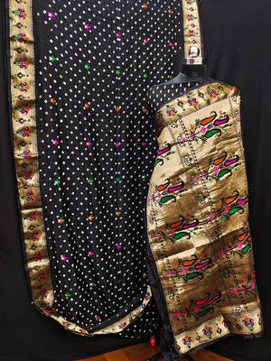 Dola Soft Silk Paithani With Bandhej Sarees  6