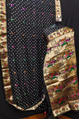 Dola Soft Silk Paithani With Bandhej Sarees 